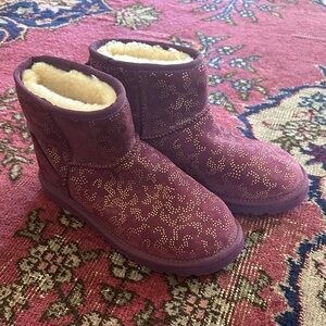 UGG Purple Shearling-Lined Sparkle Short Boots
